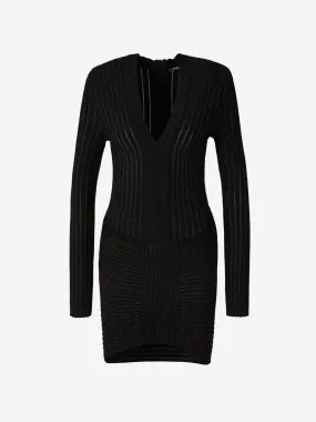 Balmain Vestido Punto Brillante