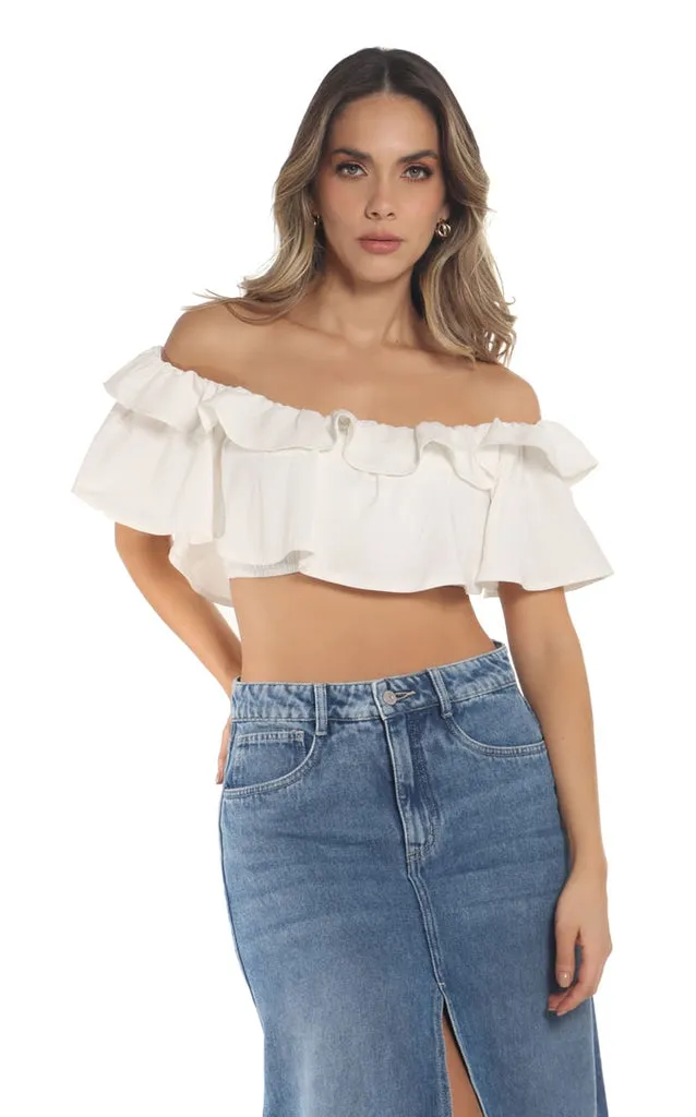 Blusa Marfil Cropped Bolero
