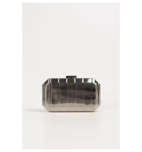 bolso clutch irtes - plata