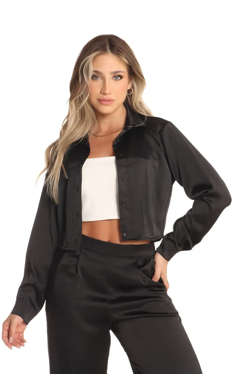 Camisa Negra Cropped