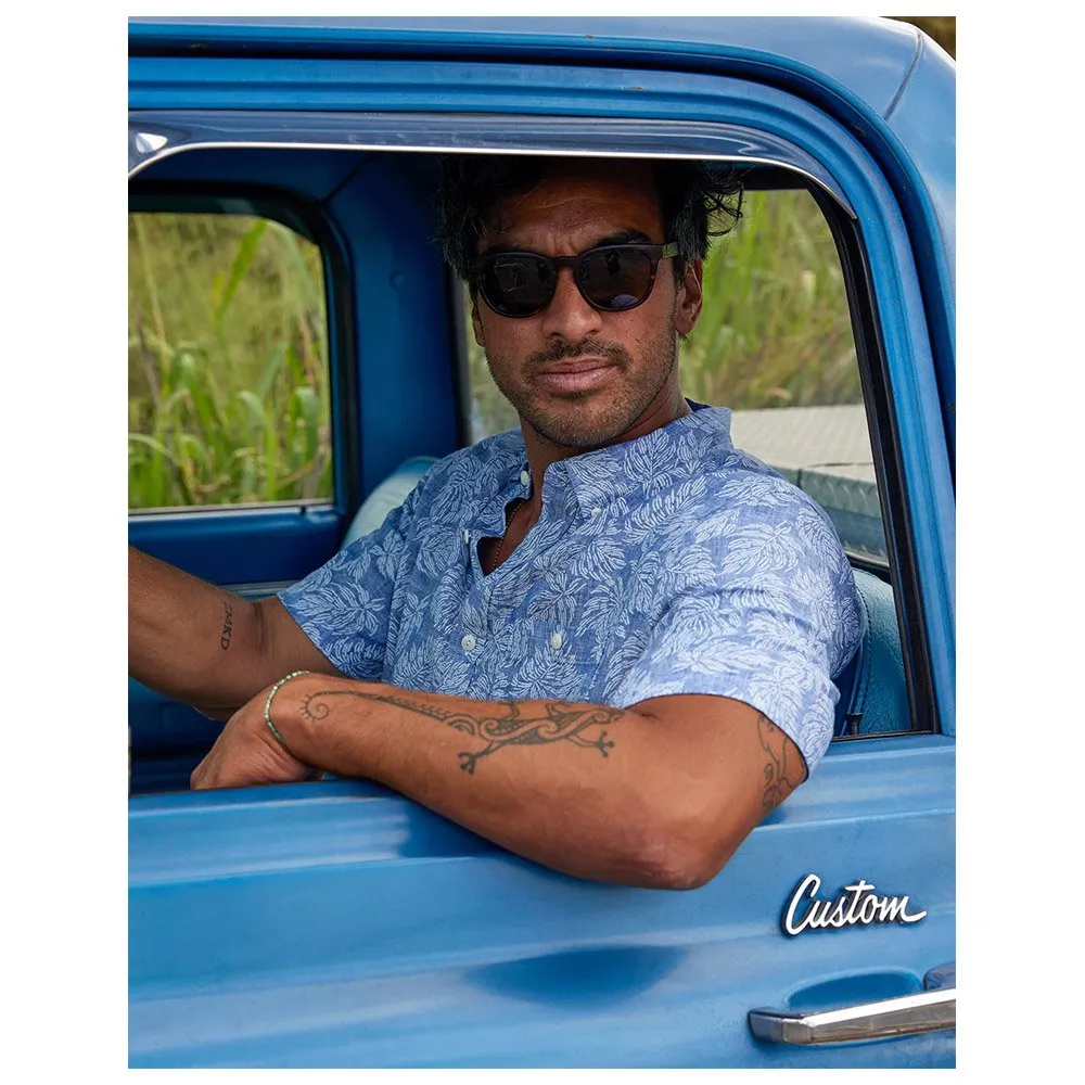 Camisa Outerknown Atlantic SS Linen Shirt Linen Leaves