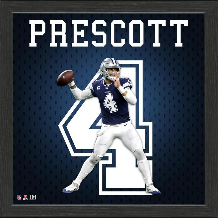 Cuadro Cowboys Dak Prescott Jersey Framed Photo