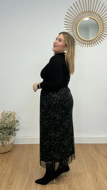 Falda Curvy Tul Camuflaje