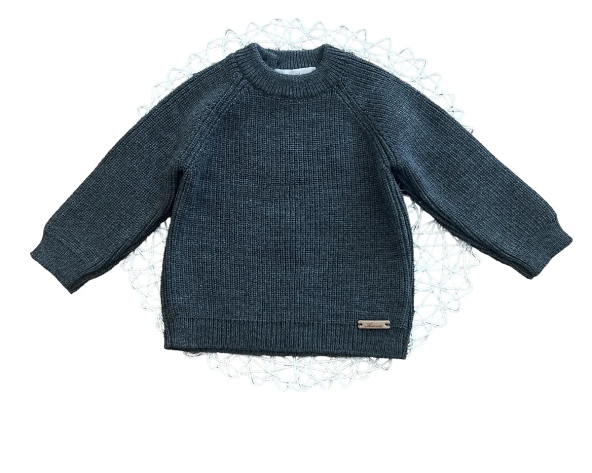 Jersey unisex en punto Inglés marino o gris marengo. Colección Khardal