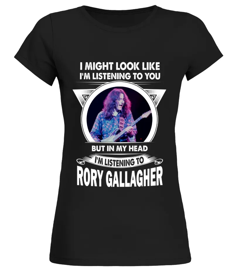 LISTENING TO RORY GALLAGHER Camiseta cuello redondo Mujer
