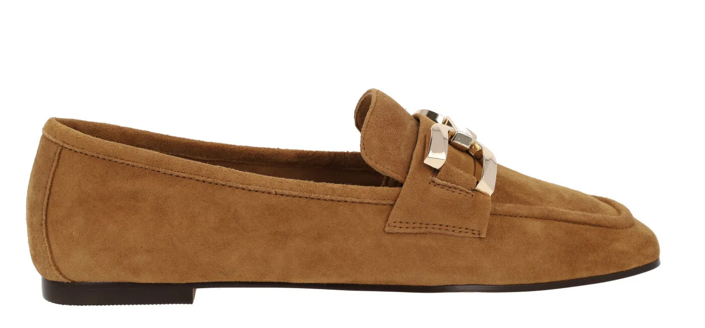Mocasines de ante con adorno metálico para mujer Frida