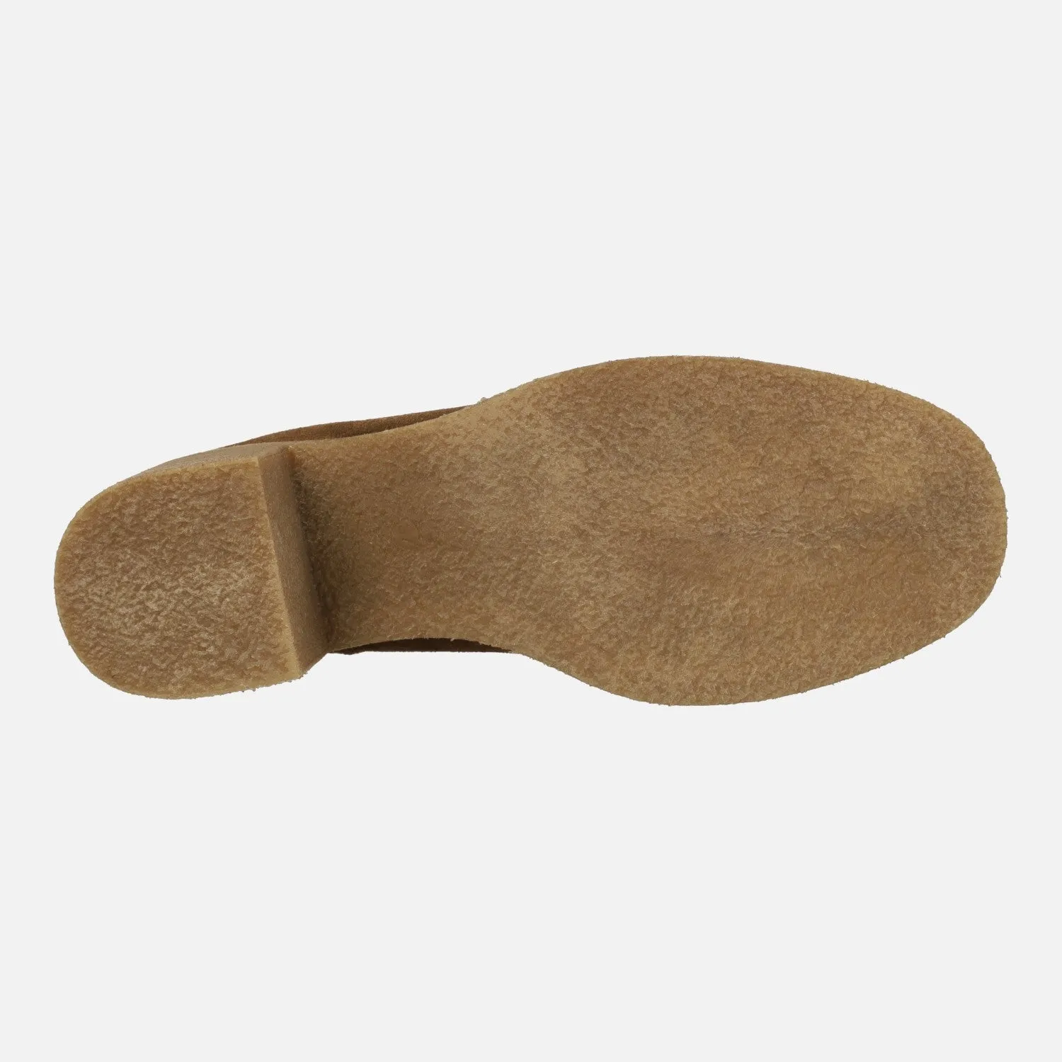Mocasines de serraje marron con tacones de goma