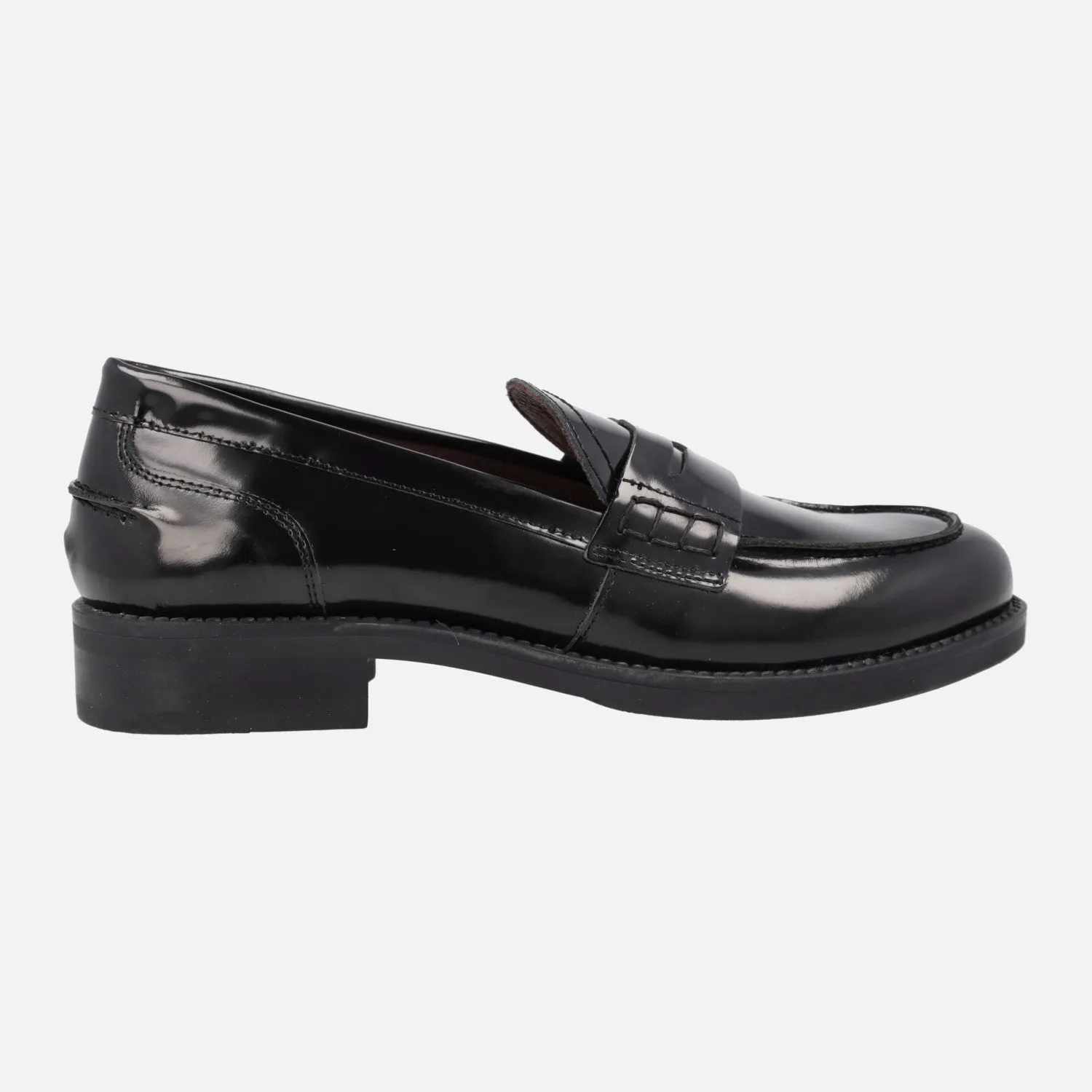 Mocasines negros de piel florentik para mujer con adorno de antifaz
