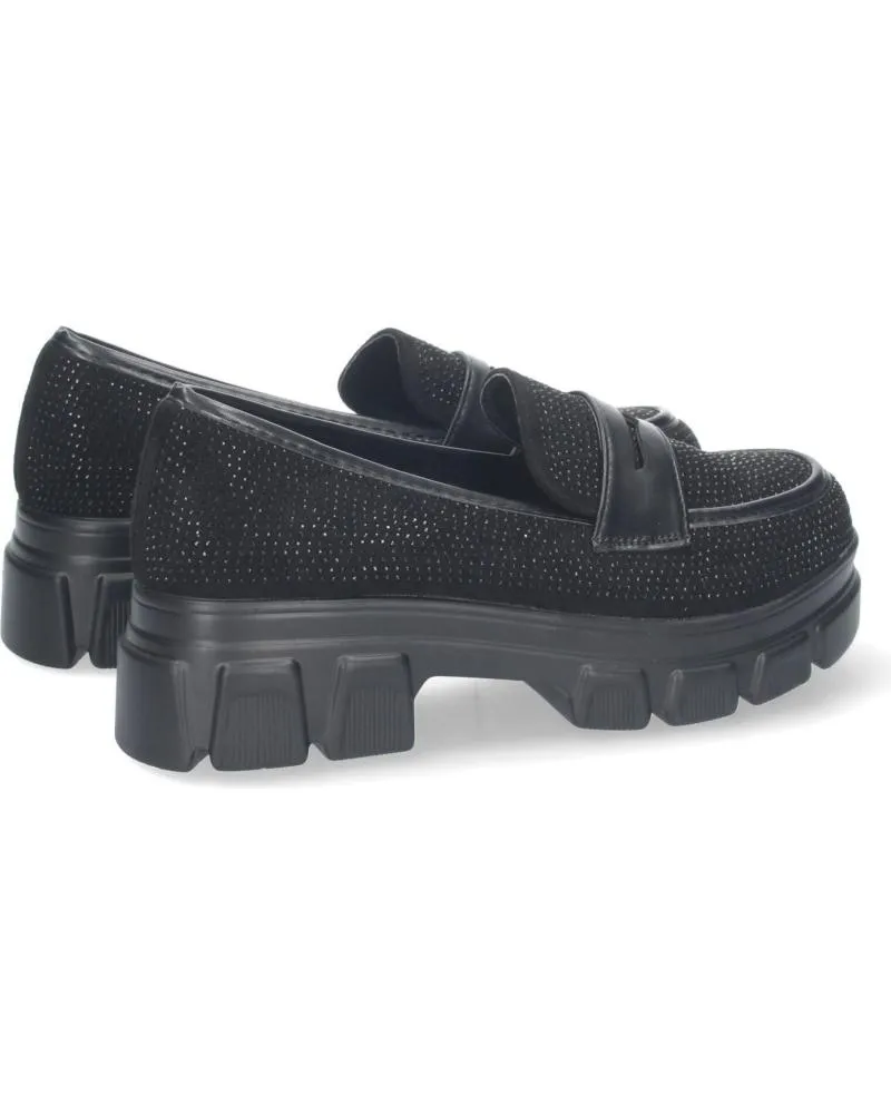Mocasines PUNTOSALAO  de Mujer MOCASIN PLANO COLOR NEGRO PARA MUJER CON STRASS Y SUELA DENT  VARIOS COLORES