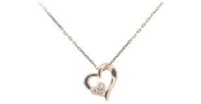 Otras joyas & Other Stories Collar de oro rosa K10PG con motivo de corazón de diamante en excelente estado Dorado 