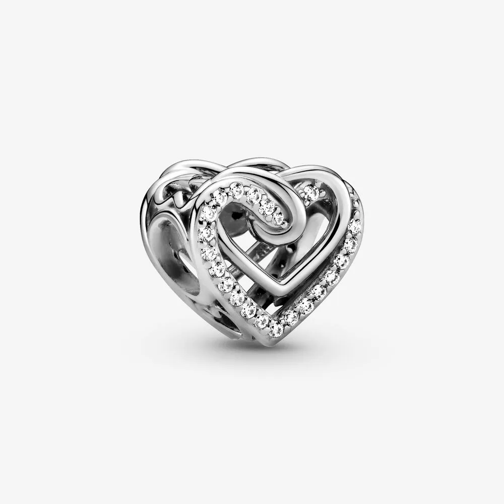 PANDORA Charm en plata de ley Corazones Brillantes Entrelazados REF. 799270C01