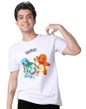 Playera Hombre Moda Camiseta Blanco Pokemon 56505087