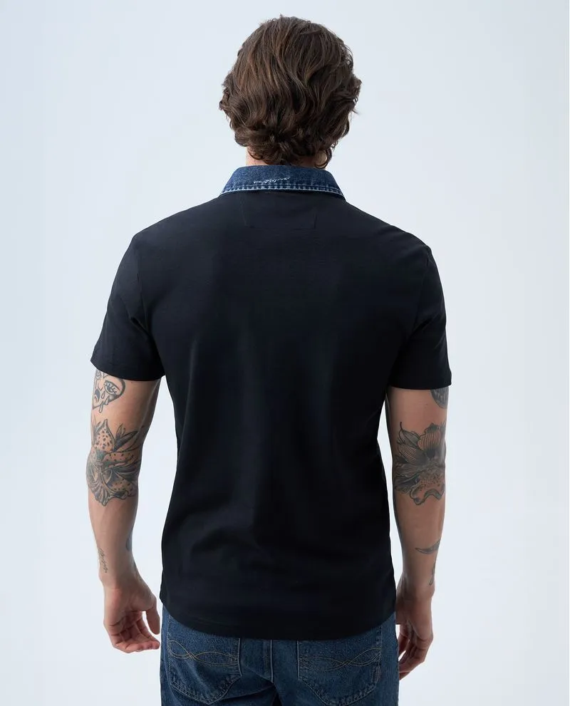 Polo con manga dobladillada para hombre