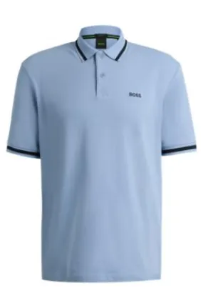 Polo de piqué de algodón con detalles en contraste