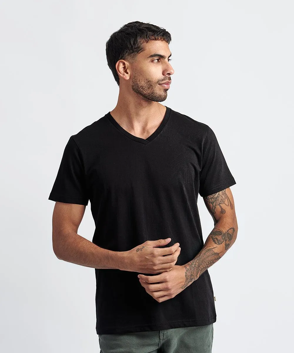 POLO MANGA CORTA BASICO CUELLO V TT23 NEGRO