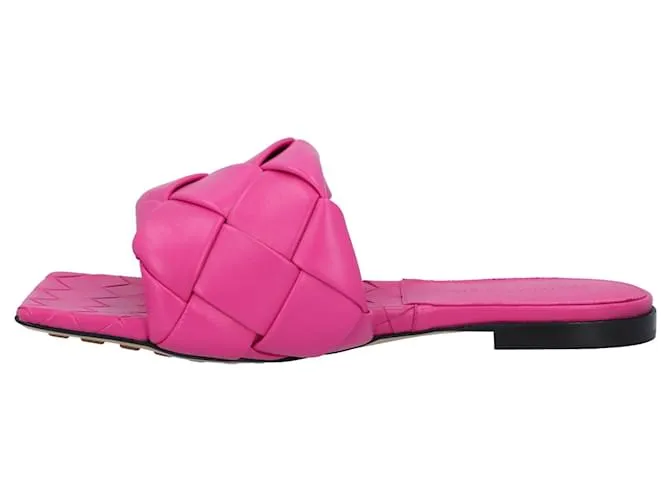 Sandalia plana Lido de Bottega Veneta rosa 