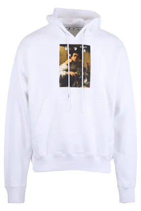 Sudadera blanca con capucha estampado foto