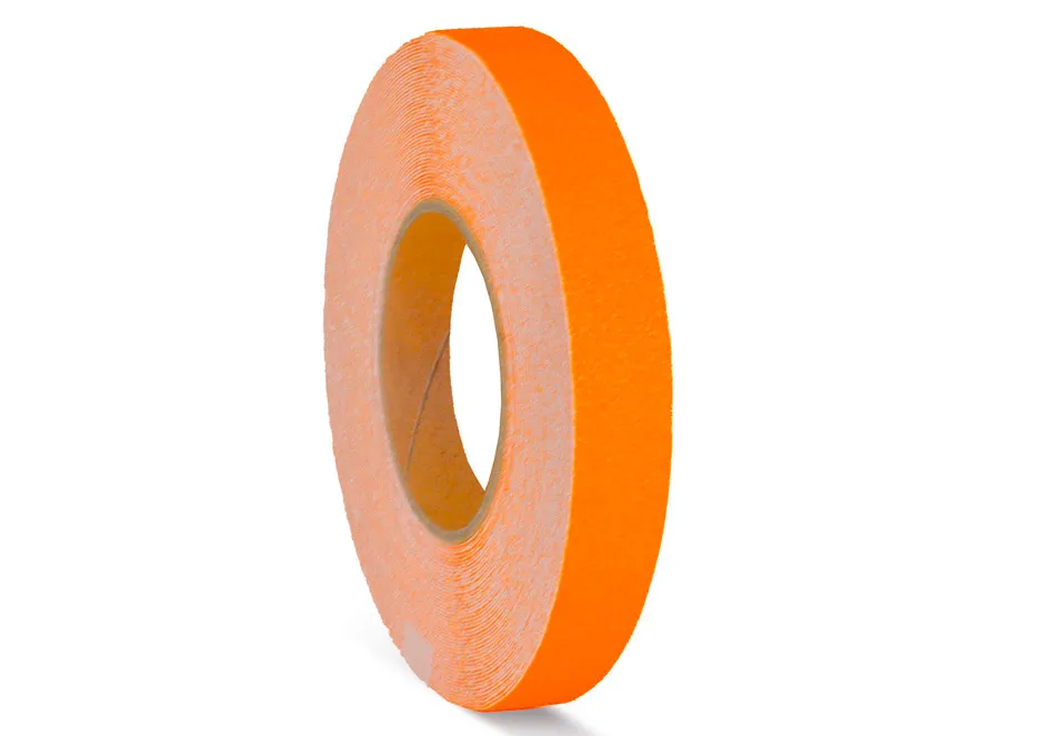 Superficie antideslizante, color de advertencia naranja, rollo 25 mm x 18,3 m
