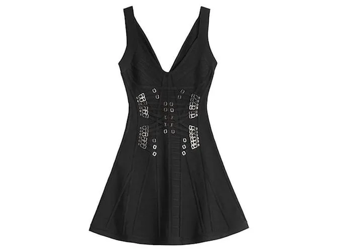Vestido Marissa Hardware de Herve Leger Negro 